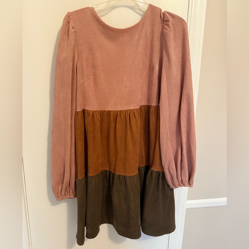 Suede Blush Pink Dress
